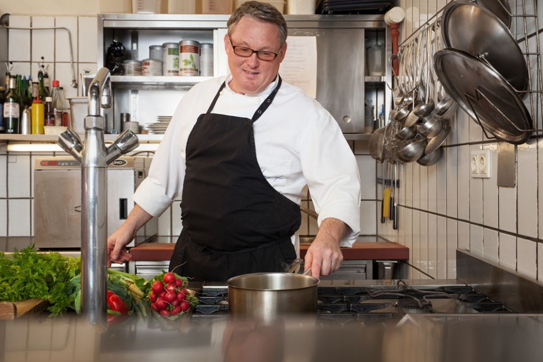 Herman Haidinger in his kitchen